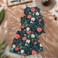 thumbnail image 6 of WTOBBY Summer Women's Fashion Two Piece Outfit Vintage Floral Print Vest Sleeveless Top and Shorts Set Comfortable and Trendy for Casual Wear ,Dark Green S, 6 of 6