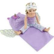 Emily Rose 14-Inch Doll Clothes 2 PC Lovely Tank PJ Pajamas Set Bundled with Our Unicorn 14" Doll Sleeping Bag Set with Matching Sleep Mask