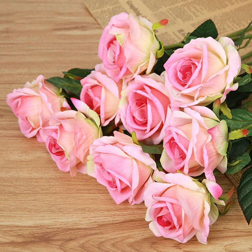 Artificial Rose Flannel Artificial Flowers Reallike Wedding Home Decor