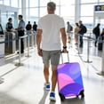 thumbnail image 5 of Stretch Luggage Cover M(22-24in)– Elastic Travel Suitcase Protector with Handle Openings & Bottom Closure, Washable Polyester Spandex Suitcases Cover, Neon Light Print, 5 of 5