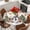 Off-White, variant on Red Buffalo Plaid Round Tablecloth, Fitted Table Cover with Elastic for 45"-54" Round Tables, Christmas Snowman Poinsettia Xmas Tree Snowflake Table Cloth Outdoor Dinning Party Waterproof Tablecloths