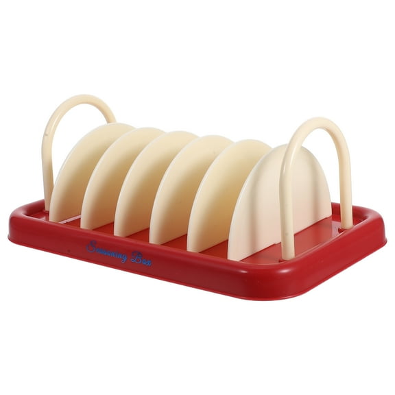Hemobllo Plastic Dish Drying Rack Red Kitchen Countertop Plate Rack Space Saving Storage 1Pack
