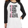 thumbnail image 2 of Amazing Mother Three-Quarter Raglan Sleeve Baseball Shirt Unisex Large White/Black, 2 of 5