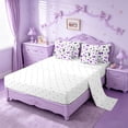 thumbnail image 3 of Manfei Purple Cheerleader 7-Piece Twin Bedding Sets For Kids,Cute Stars Bow Print Bedding Comforter Set For Girls,Reversible, 3 of 7
