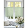thumbnail image 5 of Sage Green Striped Semi Sheer Curtains 54 Inch Length 2 Panels Set, Modern Simple Farmhouse Beige Sheer Kitchen Curtain Privacy Voile Window Curtain for Living Room Bedroom Rod Pocket Drapes, 5 of 7
