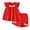 105#Red, variant on Girls' Short Sleeve Two Piece Summer Outfit Floral Playwear Set Play Clothing Bow Detail