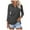 1-Grey, variant on Women's V Neck Polo Shirt 3/4 Sleeve Quarter Zip Collared Tops Color Block Casual Dressy Fall Ladies Blouses