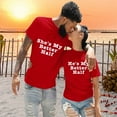 thumbnail image 2 of YM Couple Matching Valentine's Day Outfit His and Her Letter Print Pullover Blouses Round Neck Funny Spring Outfits, 2 of 7