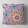 thumbnail image 2 of Designart Brown and Blue Large Fractal Flower - Floral Throw Pillow - 16x16, 2 of 5