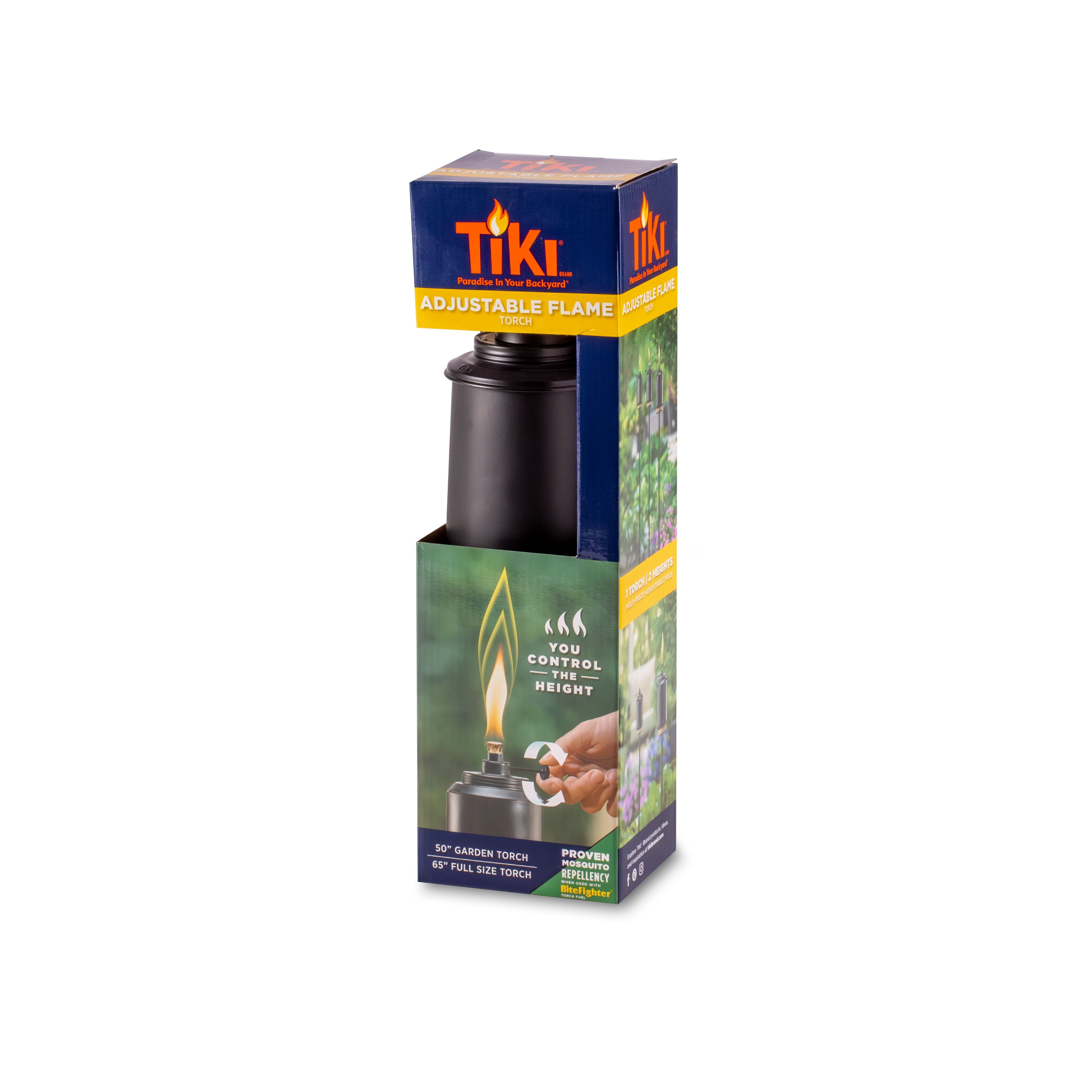 TIKI Brand Adjustable Flame 65" TIKI Torch Resin Black - 111911868