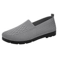 thumbnail image 3 of Rokment Women's Orthopedic Walking Shoes Comfortable Lightweight Mesh Slip on Penny Loafers Wedge Low Heel Nurses Nursing Work Flat Sneakers Grey Size 6.5, 3 of 4
