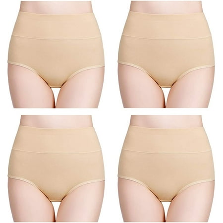 

Tuscom Women s High Waisted Cotton Underwear Stretch Briefs Soft Full Coverage Panties