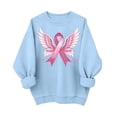 thumbnail image 2 of Trikvn Women's Breast Cancer Awareness Sweatshirts Angel Ribbon Graphic Print Crewneck Pullovers Long Sleeve Casual Cozy Tops for October Support Apparel, 2 of 5
