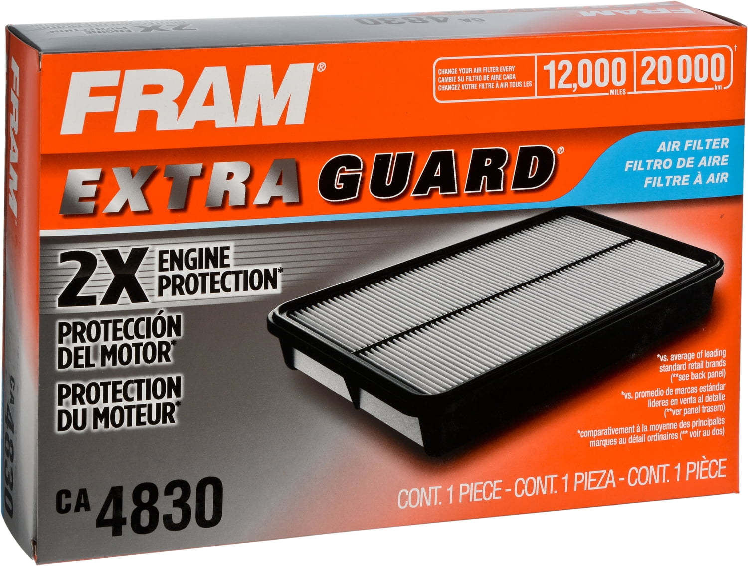 FRAM Extra Guard Air Filter, CA4830 for Select Toyota Vehicles