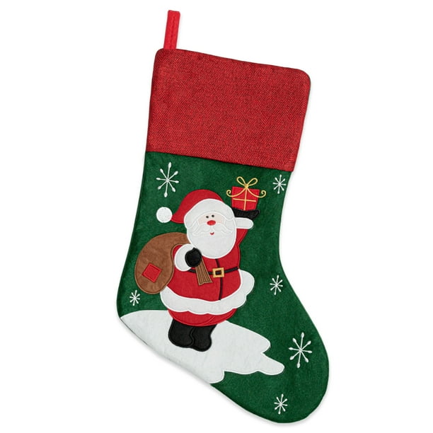 Decoraciones Del Árbol de Navidad Calcetines Ornamentos Del Árbol de Navidad Bolsas de Regalo de Santa Claus Bolsas de Regalo de Navidad Multicolor de Poliéster 28x44cm