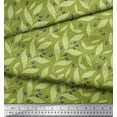 thumbnail image 2 of Soimoi Green polyester Crepe Fabric Black Berries & Leaves Print Fabric by Yard 52 Inch Wide, 2 of 3