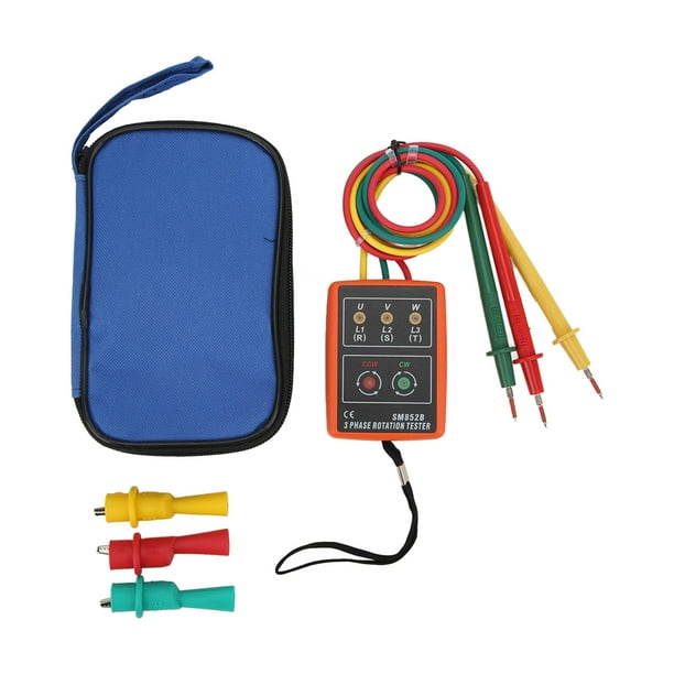 Probador de rotación trifásica SM852B Medidor de rotación trifásica digital portátil y de amplio rango para pruebas de electricidad CA 60 ~ 600 V