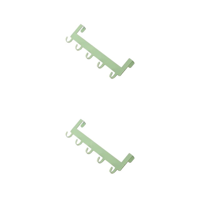 Naiovety Gancho para puerta montado en la pared sin perforaciones, ganchos colgantes, soporte práctico, suministro de suspensión, hogar, Verde 2Conjunto