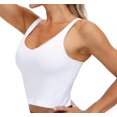 thumbnail image 3 of SMZ Womens' Sports Bra Longline Wirefree Padded with Medium Support Workout Tank Top, 3 of 7