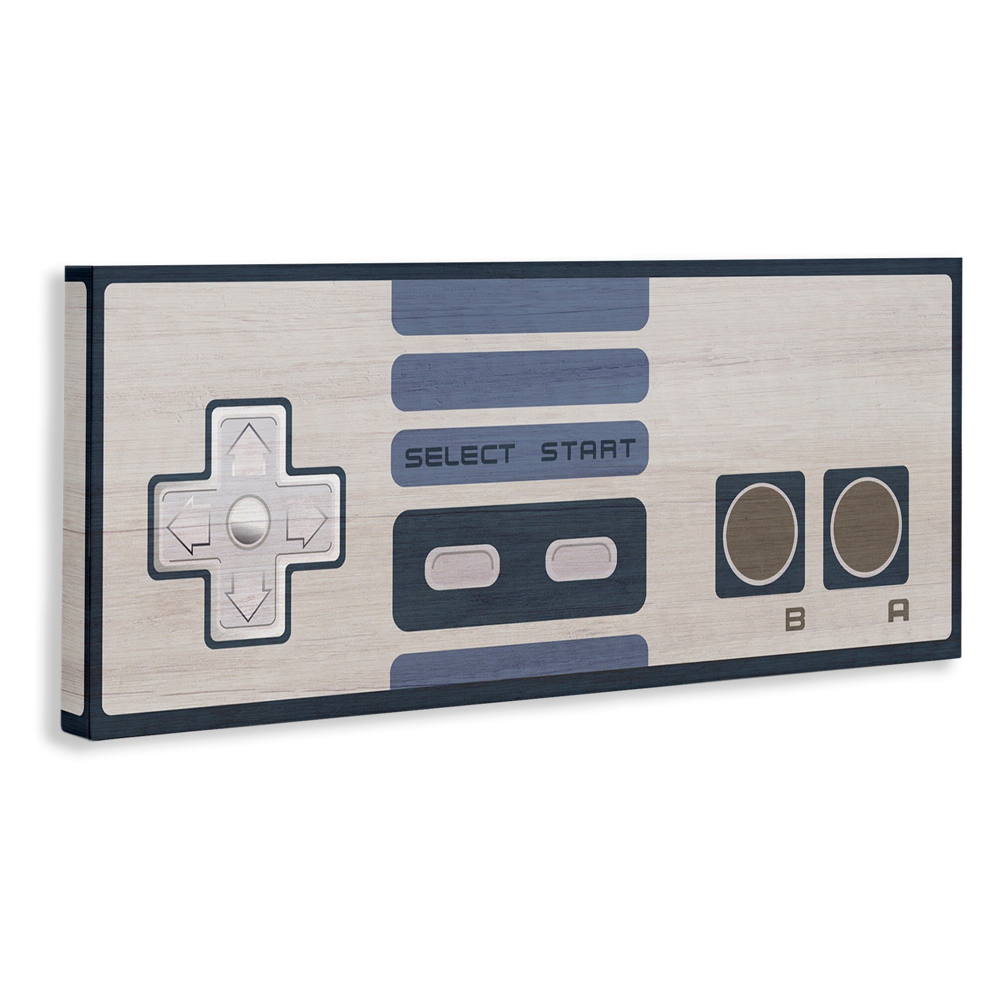 Stupell Industries Vintage Video Game Entertainment System Classic Controller Blue, 24 x 10, Design by Daphne Polselli