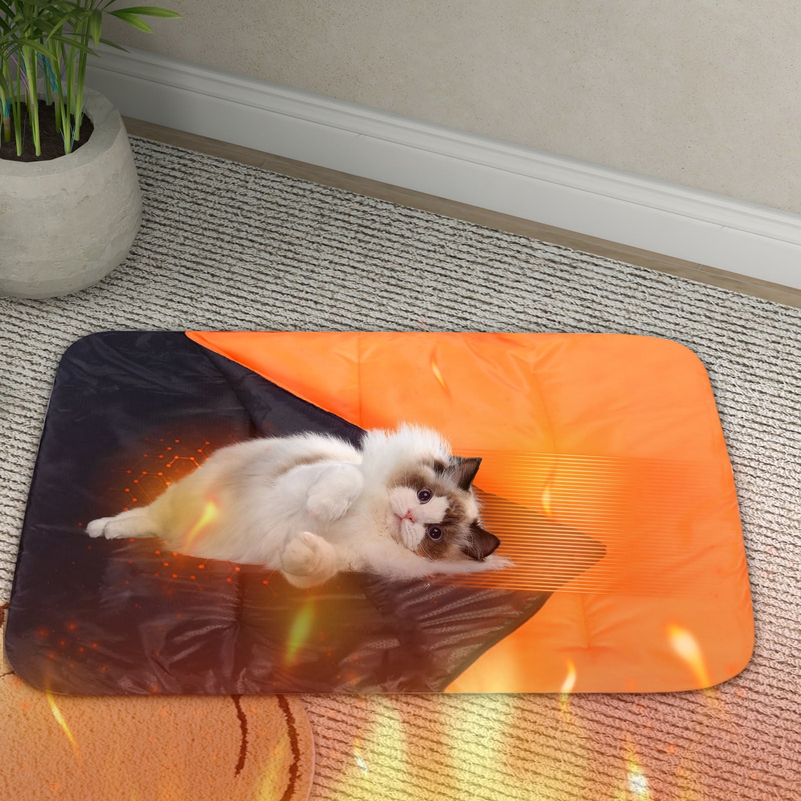 DAMAI 5V Dog Heating Sleeping Bag with Storage Bag, Heated Waterproof Warm Packable Dog Bed Mat, Portable Warm Pet Dog Bed Sleeping Bag for Indoor Outdoor Travel Camping Hiking Backpacking