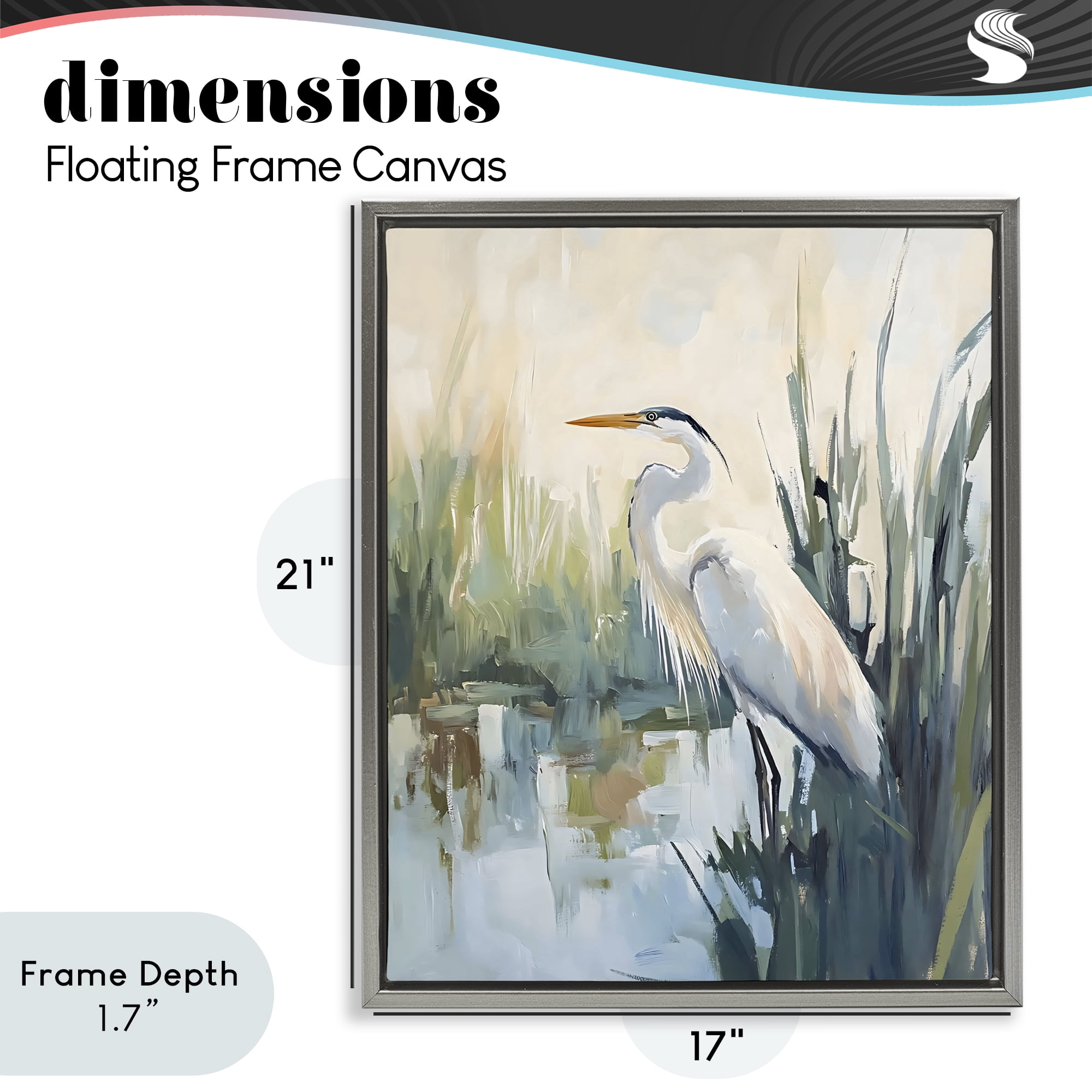 Stupell Industries King Of The Marsh Gray Framed Floater Canvas Wall Art, design by Creative Studio