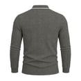 thumbnail image 5 of Aimik Half Zip Polo Shirts for Men Long Sleeve Collared Quarter Zip Casual Solid Pullover Fall Winter Warm Stylish Sports Tee,Gray,XXXL, 5 of 6