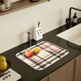 thumbnail image 5 of Yayeee Drying Mat for Kitchen Counter Dishes Microfiber Coffee Decorative Pad, Black Tartan, 5 of 9