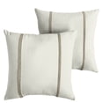 thumbnail image 2 of Humble and Haute Humble + Haute Sunbrella Canvas Natural and Canvas Taupe Double Small Flange Indoor/ Outdoor Pillows, Set of 2 18 in h x 18 in w, 2 of 5