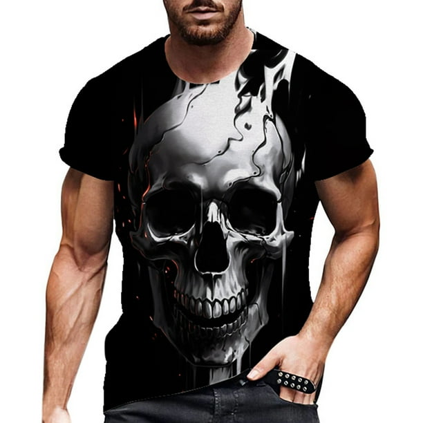 Camisetas Para Hombre, Primavera Y Verano, Con Estampado Completo, Manga Corta, Cuello Redondo, Tendencia De Moda, Camisa De Fondo