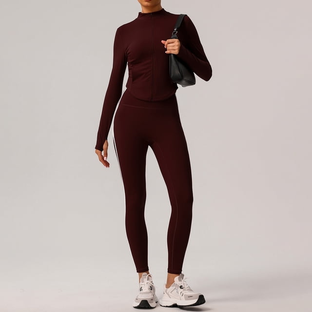 PISONIC Womens Workout Set Two Piece Racerback Color Block Tank Tops Matching High Waist Leggings Gym Work Out Outfits