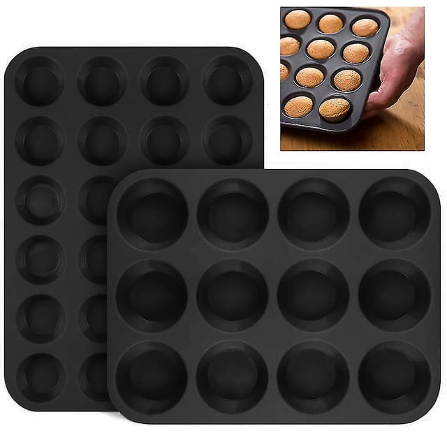 Molde para muffins antiadherente YONGSHENG de 24 orificios y 12 orificios, fácil de limpiar