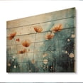 thumbnail image 2 of Designart "Blue Dandelion Floral Euphony I" Floral Print on Natural Pine Wood, 2 of 5