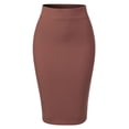 thumbnail image 3 of Made by Olivia Women's Solid Back Slit Scuba Bodycon Pencil Skirt, 3 of 5