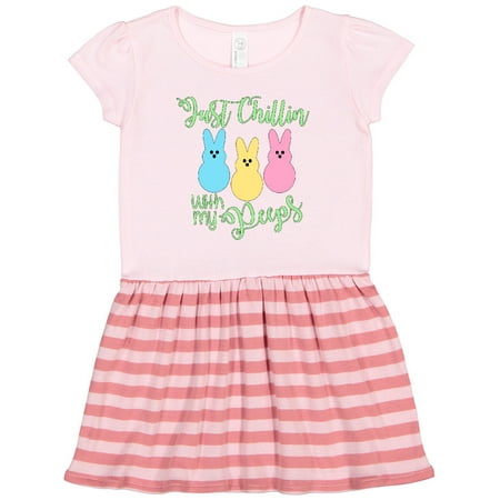 

Inktastic Funny Easter Just Chillin with My Peeps Gift Toddler Girl Dress