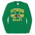 thumbnail image 2 of Wild Bobby City of Pittsburgh Hockey Fantasy Fan Sports Men's Long Sleeve Shirt, Kelly, Large, 2 of 5