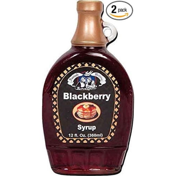 Amish Wedding Foods Blackberry Pancake & Waffle Syrup, 2-Pack 12 fl. oz. Bottles