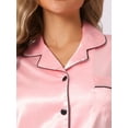 thumbnail image 4 of DARING DIVA Women's 2 Pcs Button Down Pajama Set XL Pink, 4 of 5