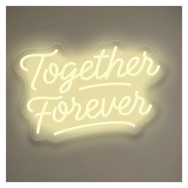 Letrero De Neón Together Forever Con Luz LED Regulable Para Sala De Juegos, Dormitorio, Bar, Sala De Estar, Fiesta De Cumpleaños, Decoración 40.6cmx27.1cm