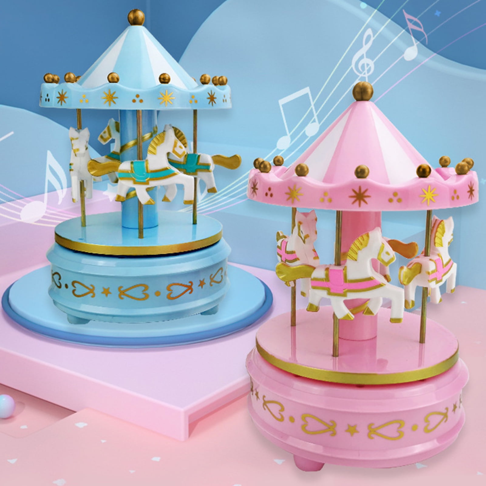 LED lumière boîte à musique manège cadeau anniversaire Toys carrousel 
