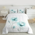 thumbnail image 2 of jejeloiu Rustic Flower Bedding Comforter Set,Watercolor Ink Painting Twin Comforter Sets,Cyan White Bedding Set For Girls Kids,Microfiber Bedroom Decor Reversible,2-Piece, 2 of 8