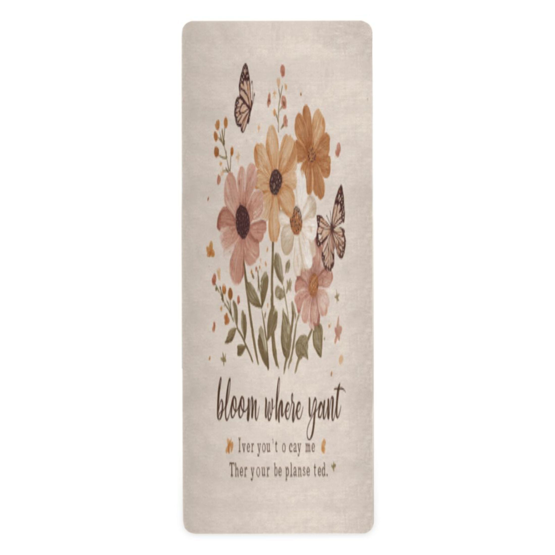 BZSMCE Yoga Mat Women Fitness Mat Floral “bloom” Pattern