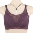 thumbnail image 3 of VISALY Full Coverage Bras Spaghetti Strap Bra Women Breathable Tube Top Bra Underwear Without Steel Ring And Adjustable Shoulder Strap Wireless Bras For Women Comfortable Bras Bras For Women Wine 40, 3 of 5