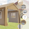 thumbnail image 3 of Joyspirit 10'x20' Heavy-Duty Waterproof Carport Canopy, Portable Garage with 4 Roll-Up Doors and 4 Windows – All-Season Storage for Cars, Trucks, and Boats in Earthy Yellow, 3 of 7