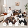 thumbnail image 4 of Manfei Vintage Cow Spot King Size Comforter Sets 3pcs,Rustic Farm Animal Comforters King Size,Brown White Black,1 Comforter and 2 Pillowcases,Reversible, 4 of 6