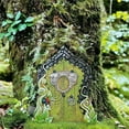 thumbnail image 4 of Ceimmolca 1PCS Fairy Tale Door 12cm Fairy Tale Tree Door Stump Decoration With Hook Realistic Resin Crafts Used To Create Magical Decoration For Fairy Tale Garden, 4 of 7