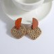 thumbnail image 1 of Pendientes colgantes AENSOA Boho trenza de ratán de Madera geométricos hechos a mano para mujer, 1 of 5