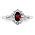 thumbnail image 5 of Sterling Silver Rhodium-plated Garnet & Diamond Ring, 5 of 6