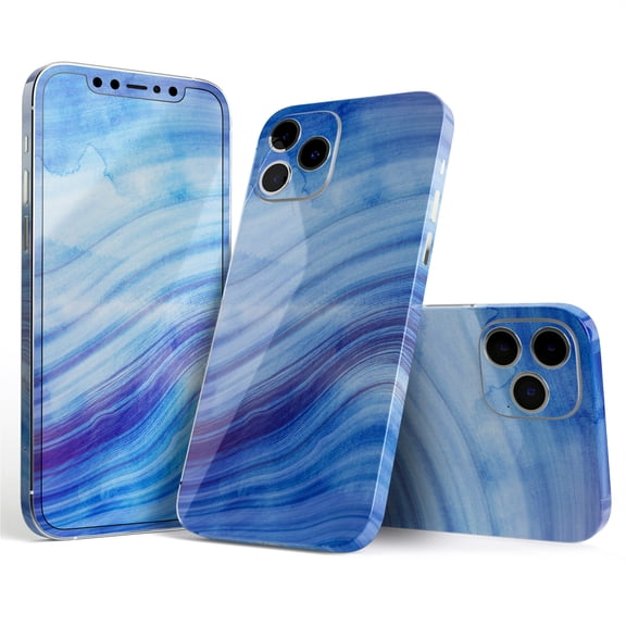 DesignSkinz Vivid Agate Vein Slice Blue V5 Full-Body Skin Decal Wrap Cover for iPhone 16