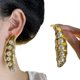thumbnail image 1 of Women's Fashion Drop Ear Studs Jewelry Metal Plated Dangle Earrings in Pea Style with Vintage Imitation Pearls, 1 of 4